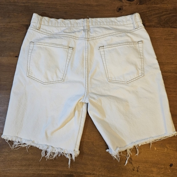 Frame Bermuda Shorts Le Slouch Bermuda White Denim Size 28 - Picture 9 of 13